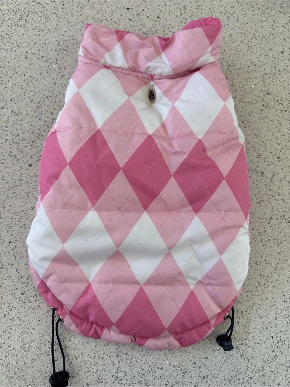 Pink Argyle Quilted Dog Vest